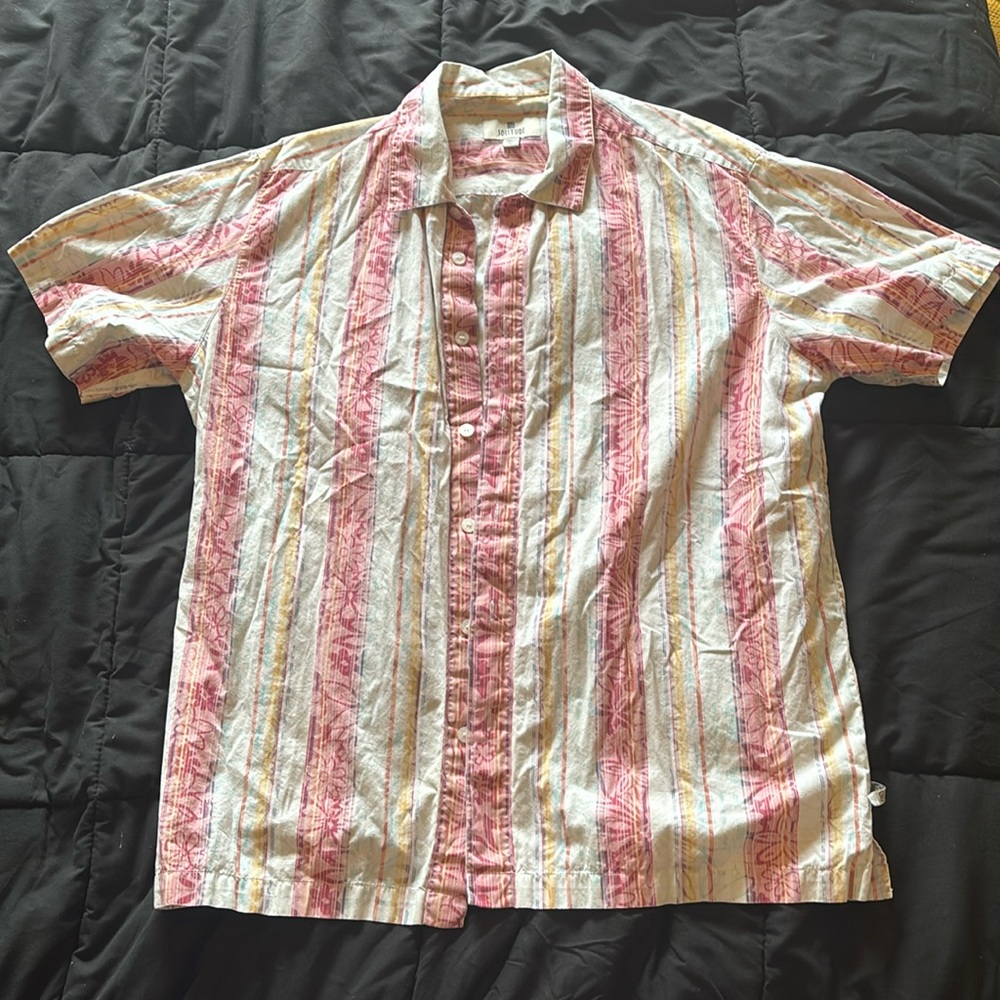 Solitude Men's XL Multicolor Hawaiian Short Sleeve Button Up